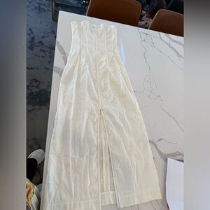 Cult Gaia Cream dress stretch with Gold Detail